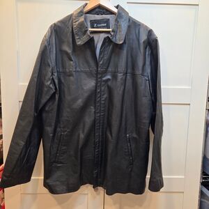 Vintage Z Jazz Leather Collection Men's Leather Coat Black Lined XL
